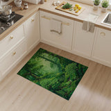 Lush Sunlit Forest Area Rug