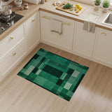 Emerald Green Geometric Block Area Rug