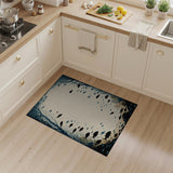 Teal Ocean Fish Silhouette Area Rug