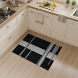 Modern Black White Geometric Area Rug