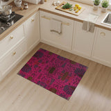 Vibrant Pink Leopard Geometric Area Rug