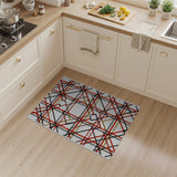 Red Black Gold Plaid Geometric Area Rug