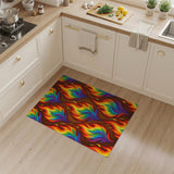 Vibrant Rainbow Flame Area Rug