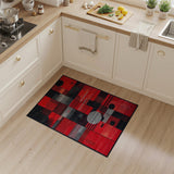Geometric Modern Red Bold Red Black Geometric Abstract Area Rug