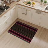Bold Red Black Brown Vertical Stripe Area Rug