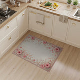 Vintage Pink Hibiscus Floral Area Rug