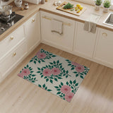 Pink Pink Roses Floral Vintage Area Rug