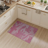 Playful Pink Crocodile Area Rug
