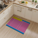 Vibrant Pink Blue Yellow Grid Area Rug
