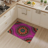 Vibrant Pink Mandala Floral Boho Area Rug