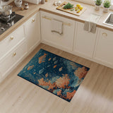 Washable Blue Ocean Coral Reef & Fish Area Rug