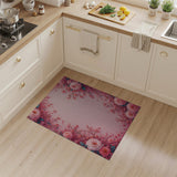 Pink Dahlia Cherry Blossom Floral Rug