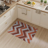Orange Vibrant Orange Chevron Geometric Area Rug