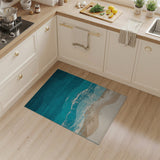 Teal Blue Coastal Wave Area Rug