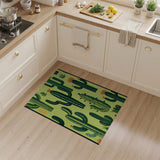 Vibrant Green Cactus Desert Pattern Rug