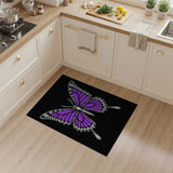 Stylized Purple Butterfly Area Rug