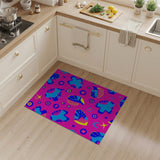 Multi-color and Patterns Vibrant Pink Blue Abstract Area Rug