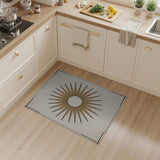 Golden Sunburst Geometric Geometric Modern Area Rug