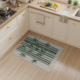 Stylized Green Bamboo Forest Area Rug
