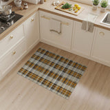 Burnt Orange Plaid Distressed Area Rug
