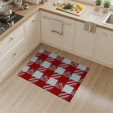 Classic Red White Checkered Farmhouse Rug