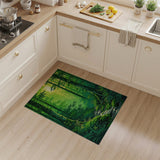 Sunlit Emerald Forest Stream Rug