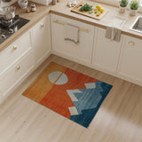 Geometric Sunset Mountains Area Rug