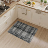 Distressed Black White Plaid No. 6 Area Rug