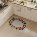 Vintage Sunflower Wreath Area Rug