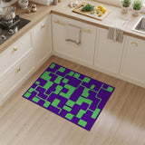 Purple Lime Green Geometric Abstract Area Rug
