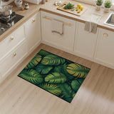 Green Lush Monstera Leaf Area Rug