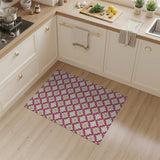 Ornate Pink Gold Geometric Lattice Rug