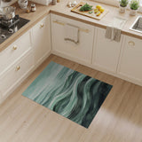 Blue and Teal Teal Ocean Waves Watercolor Area Rug