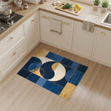 Blue and Gold Geometric Area Rug