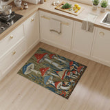 Multi-color and Patterns Boho Chic Whimsical Mushroom Forest Area Rug