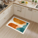 Abstract Orange and Teal Area Rug