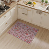 Pink Whimsical Pink Floral Vintage Area Rug