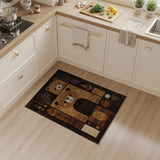 Whimsical Bear Geometric Area Rug in Brown Tones