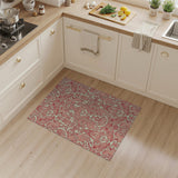 Pink Ornate Pink Floral Swirl Area Rug