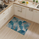 Teal Blue Abstract Starfish Coastal Area Rug