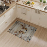 Southwestern Deer Heads Tan Area Rug