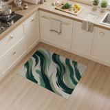 Abstract Green Brushstroke Area Rug