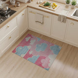 Playful Pixel Clouds Pink Area Rug
