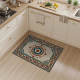 Teal Rust Persian Medallion Area Rug