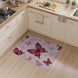 Whimsical Pink Butterfly Swirl Area Rug