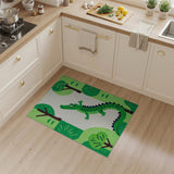 Playful Smiling Crocodile Kids Area Rug
