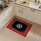 Red Heritage Tribal Rug with Striped Orb
