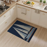 Navy Sailboat Nautical Area Rug