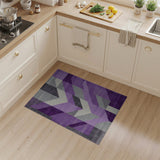 Purple Purple Chevron Geometric Area Rug