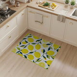 Yellow Zesty Lemon Fruit Pattern Area Rug